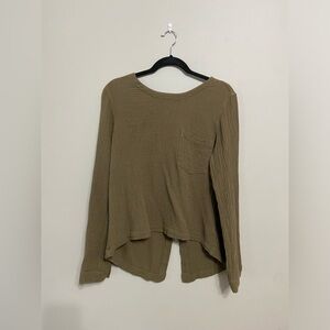 Anthropologie Cloth & Stone 100% Cotton Gauze Pocket Button Back Top